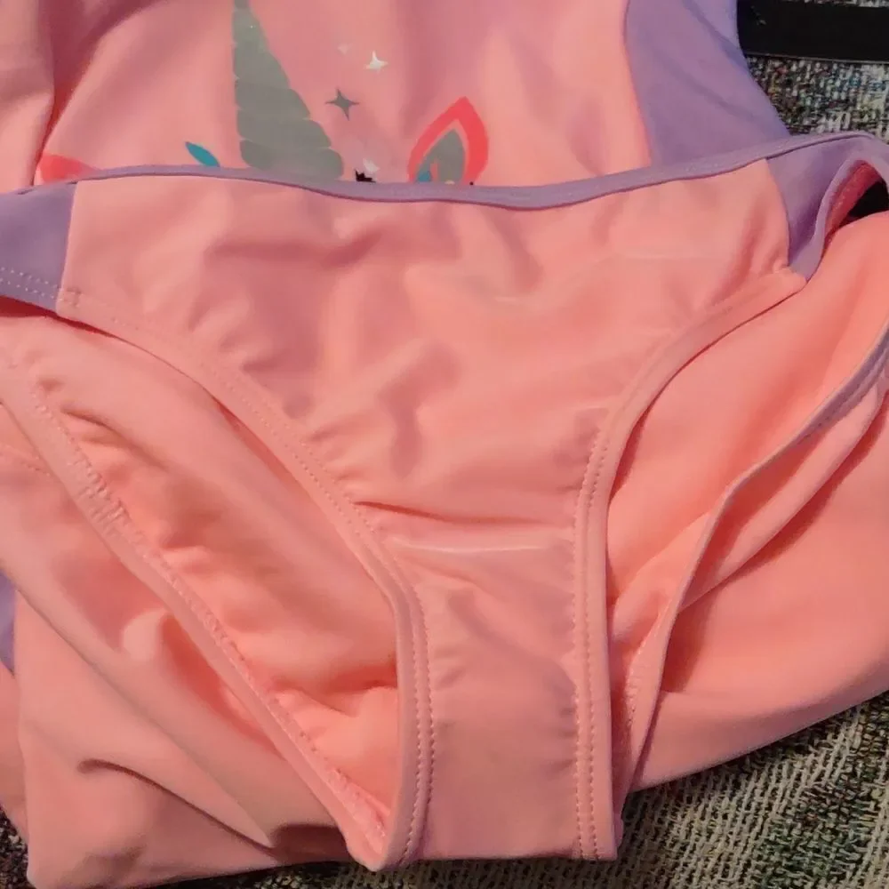 New XOXO Girls 12‎ 14 pink purple unicorn two piece tankini swimsuit